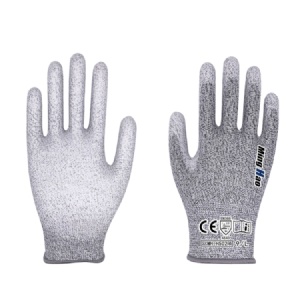 HPPE cut resistant PU palm coated gloves